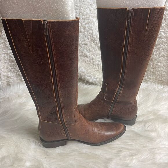 Women’s Nicole Boots Genuine Leather Distressed Brown Size 6.5M - Picture 3 of 12